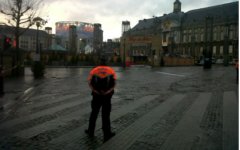 Место взрыва в городе Льеж. Фото пользователя «Твиттер» @BrunoBrussels