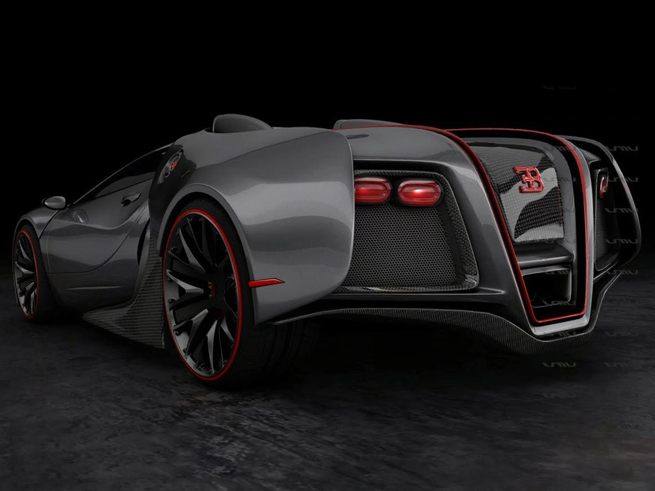 Новый Bugatti Veyron. Вид сзади