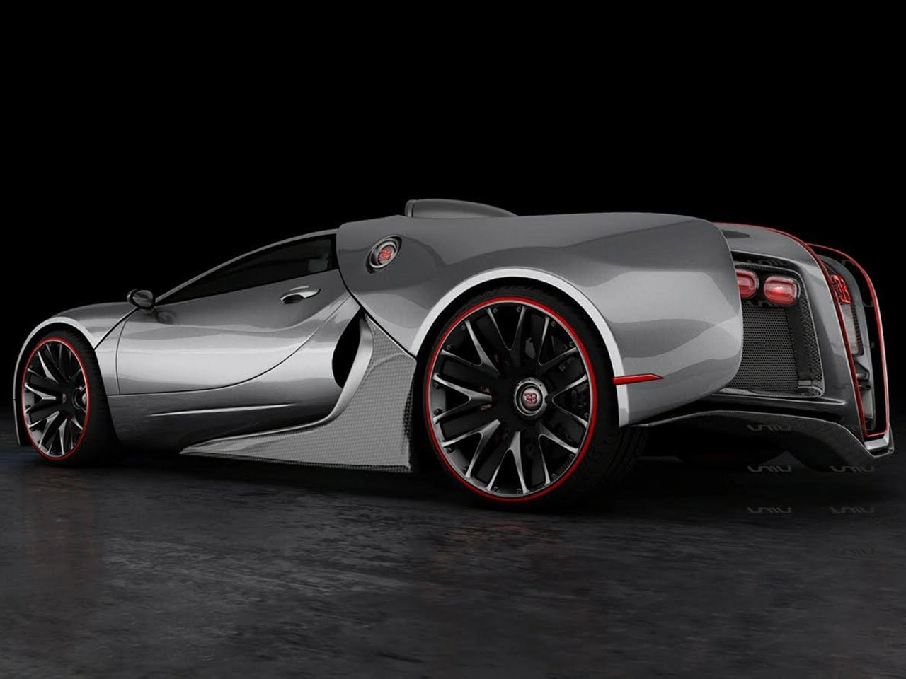 Новый Bugatti Veyron. Зад-бок