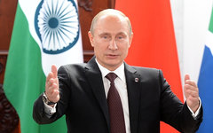 Владимир Путин на встрече глав делегаций стран-участниц БРИКС © РИА Новости, Але