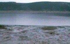 Разлив нефти в Ангаре. Кадр с любительского видео, показанного «Россией 24»