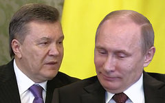 Виктор Янукович и Владимир Путин. Коллаж © KM.RU