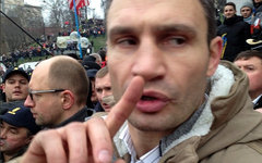 Виталий Кличко на «евромайдане». Фото пользователя Твиттера lolwh00t
