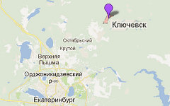 Ключевск. Изображение сервиса Google Maps