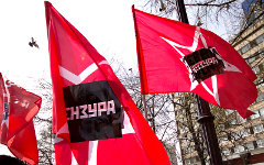 Флаги «Левого фронта» © KM.RU, Филипп Киреев