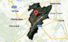 Урванский район на карте. Изображение сервиса Google Maps
