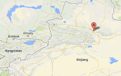  Синьцзян-Уйгурский автономный округ в Китае. Изображение сервиса Google Maps