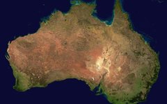 Австралия из космоса. Фото NASA с сайта wikimedia.org
