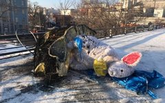 Фигура мыши стоимостью 677 тыс.рублей была сломана дрифтером в середине декабря