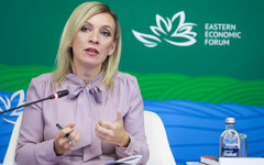 Мария Захарова на ВЭФ-2023 © KM.RU, Фотобанк Росконгресса/Сергей Михайличенко