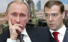 Владимир Путин и Дмитрий Медведев. Коллаж © KM.RU