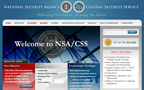 Скриншот сайта АНБ nsa.gov