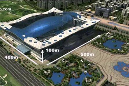 The New Century Global Center. Стоп-кадр с видео в YouTube