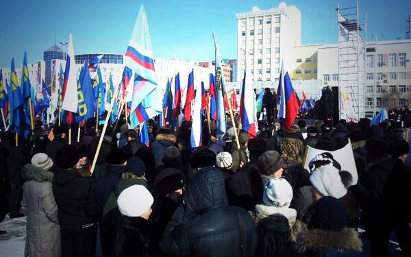 Митинг в Якутске. Фото пользователя Instagram @Rina_Seva