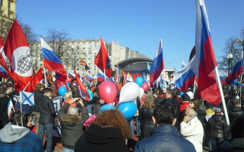 Митинг в поддержку жителей Крыма. Фото пользователя Twitter @RozhkoRussia